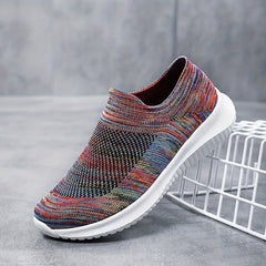 Colorful Lightweight Slip On Sneakers Mesh Breathable Shoes