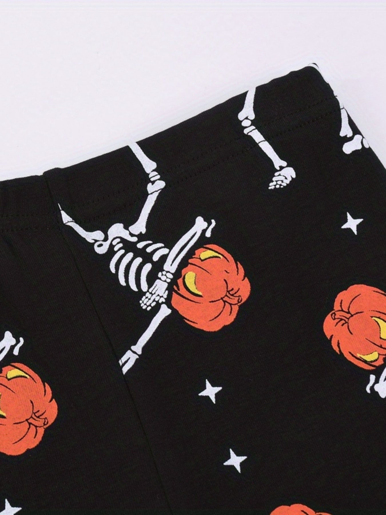 Halloween Pajamas Boys Girls Pumpkin Skeleton Print Toddler Kids Pjs Set