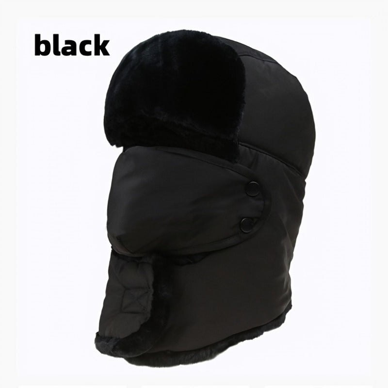Men's Winter Hat With Mask Neck Guard Warm Cotton Hat