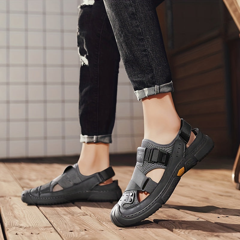 Men's Closed Toe Breathable Sandals Wear resistant Non Slip Beach Shoes Summer