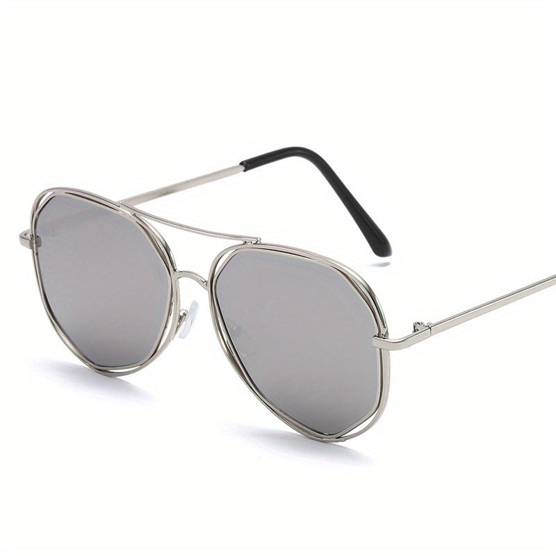 Hollow Metal Aviator Sunglasses UV400