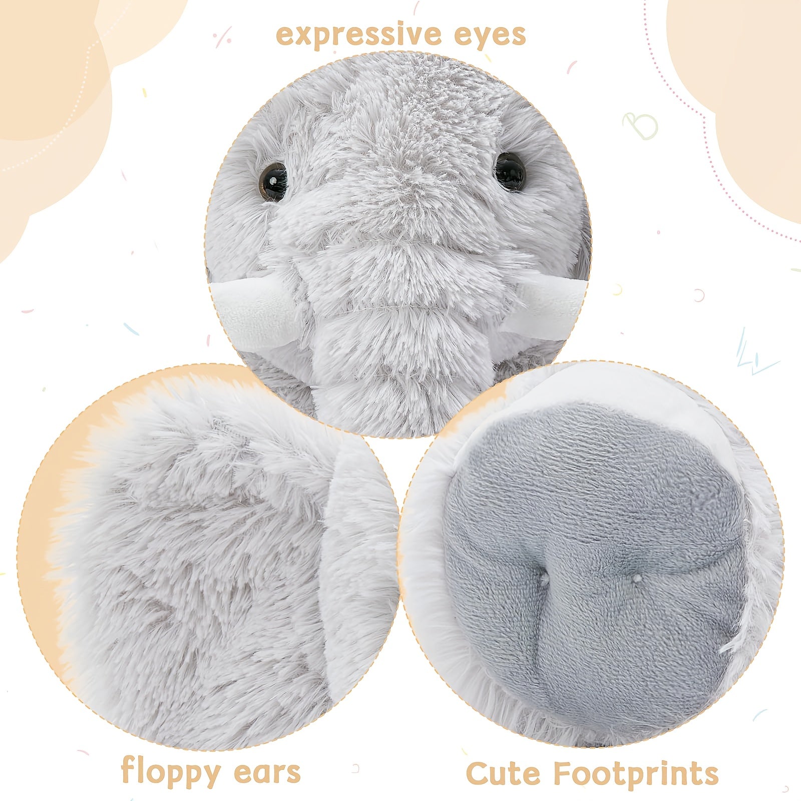 Realistic Elephant Plush Ultra Soft Stuffed Animal