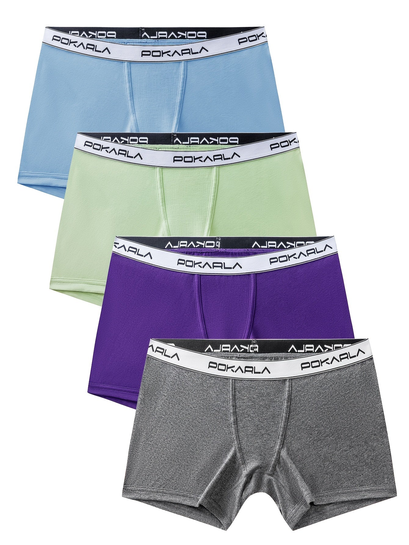 4 Pack Plus Size Double Layered Crotch Boxer Briefs Set