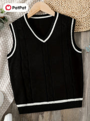 Kids Sleeveless V Neck Knitted Sweater Vest