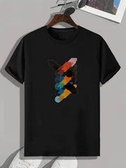 Colorful Print Men's Graphic T-shirt for Summer