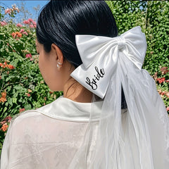 Bridal Bow Veil Wedding Hair Accessory for Women