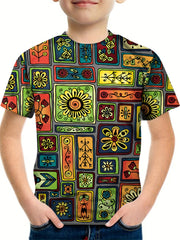 Kids Graphic T-shirt Active Short Sleeve Tee for Summer