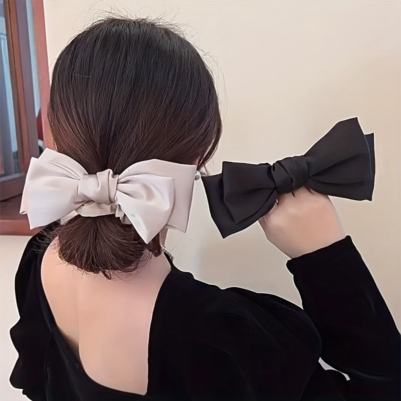 Large Bowknot Satin Scrunchies Hair Tie Hair Rope Vintage Hair Accessories