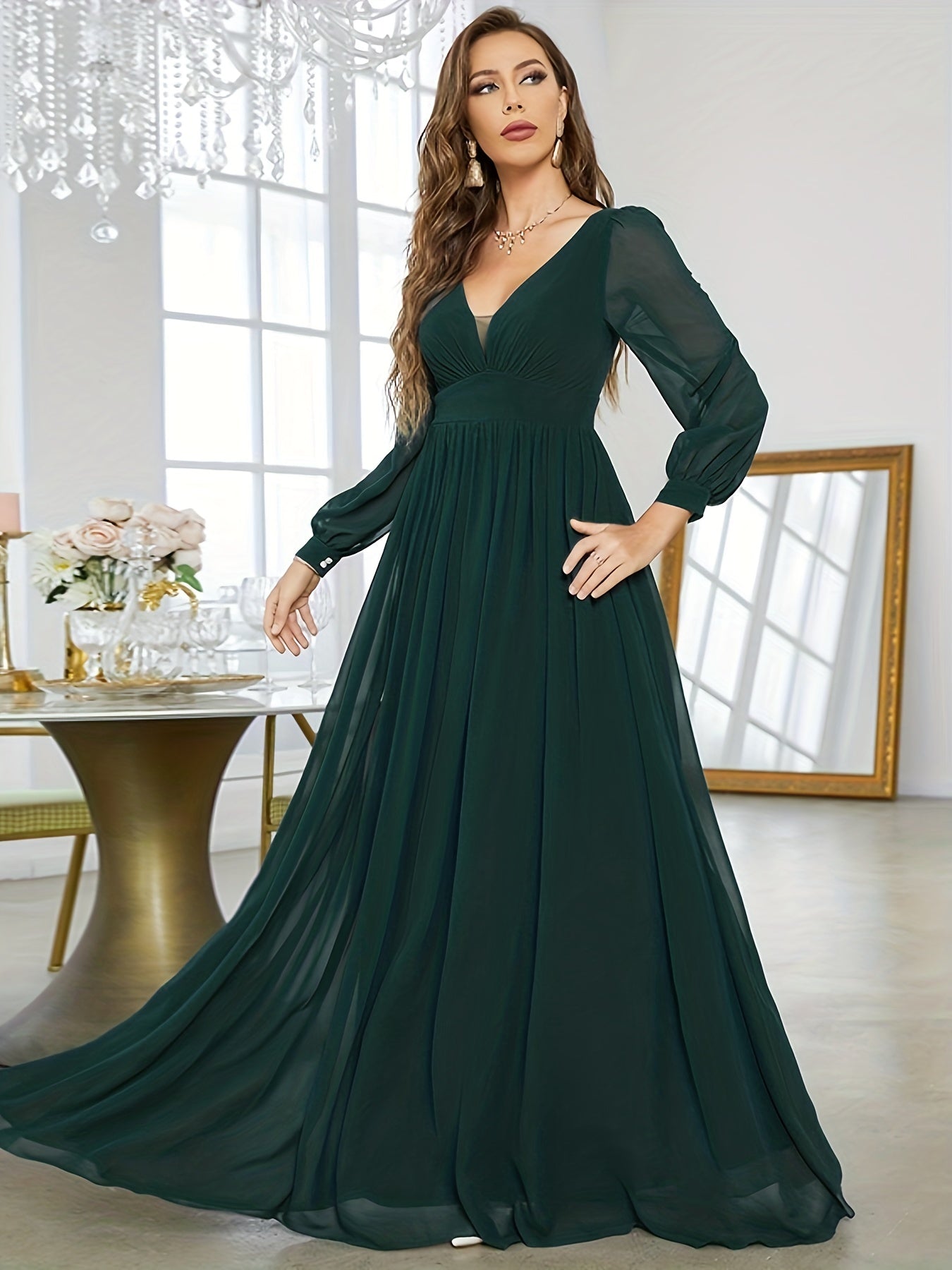 V Neck Bridesmaid Dress Wedding Party Women's Clothing