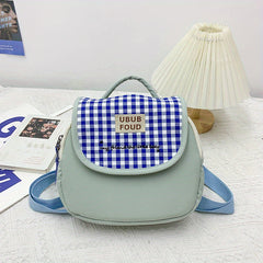 Embroidered Small Canvas Block Backpack for Girls