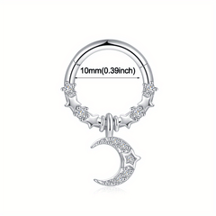 Zircon Inlaid Septum Nose Ring Body Piercing Jewelry