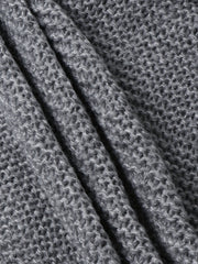Solid Cable Knit Long Sleeve Open Front Sweater Cardigan