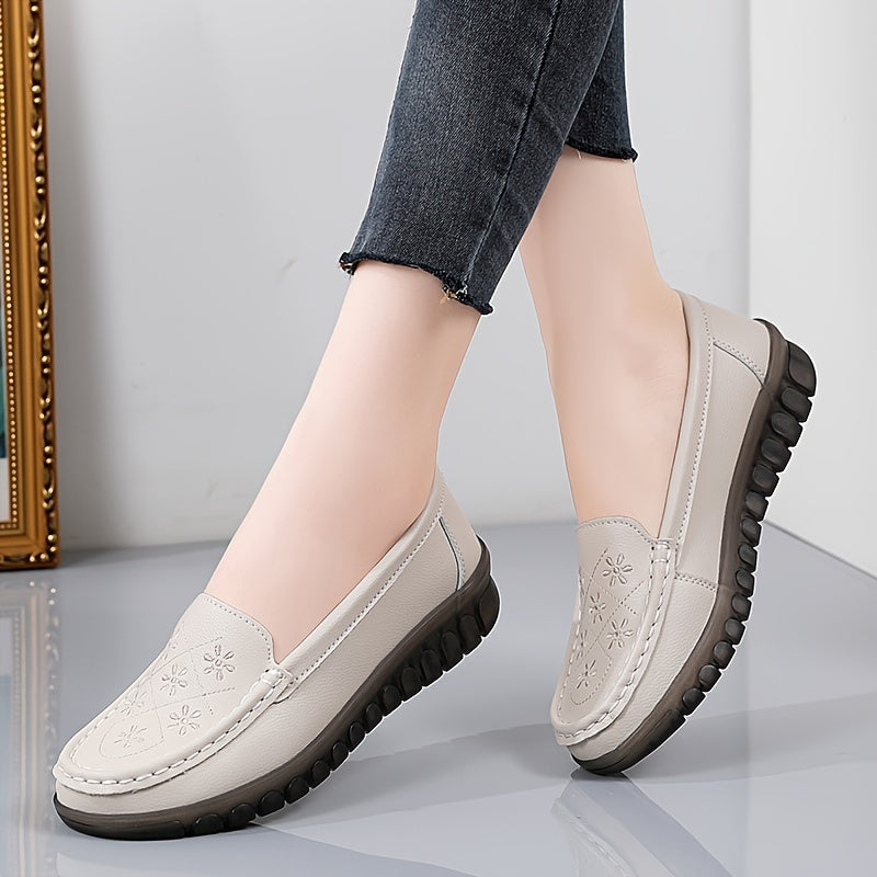 Women's Low Wedge Loafers Lightweight Non Slip Comfortable Slip On Shoes