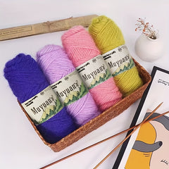 5 balls Wool Blend Yarn for Scarf DIY Crocheting and Knitting