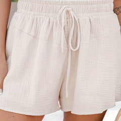 Solid Drawstring Shorts for Women