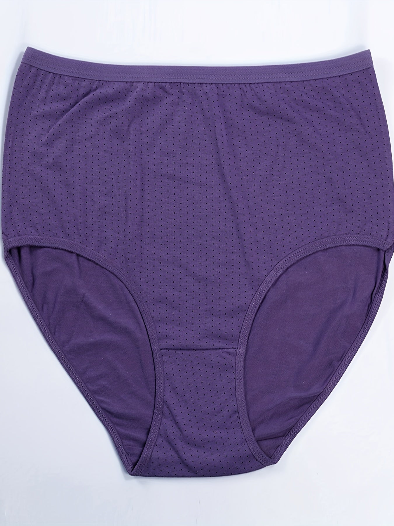 4 Pack Plus Size Basic Panties Set Women's Plus Pin Dot Print Underwear