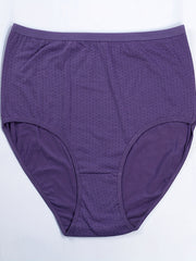 4 Pack Plus Size Basic Panties Set Women's Plus Pin Dot Print Underwear