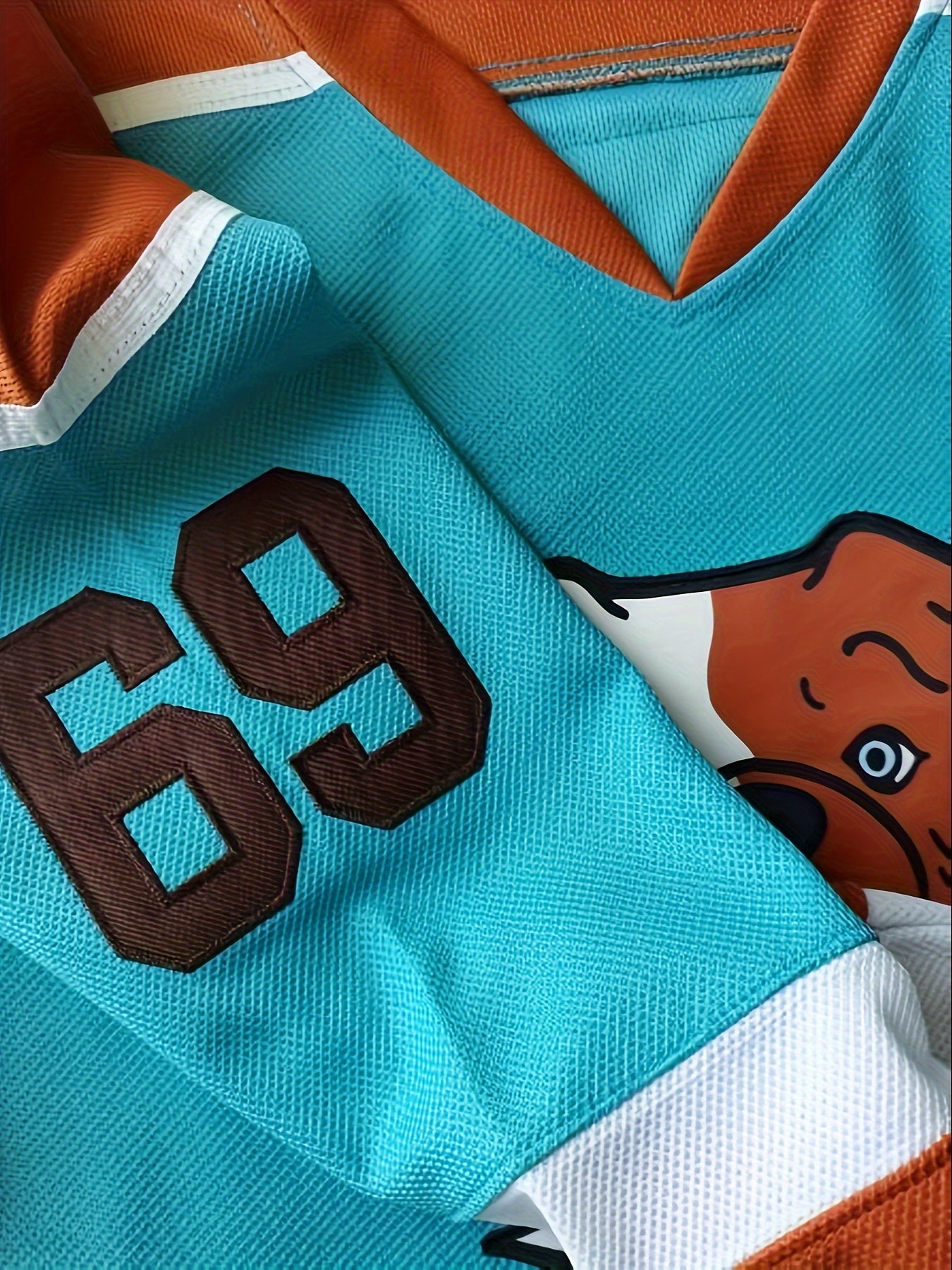 Men's Dog Pattern Long Sleeve Ice Hockey Jersey 69 Retro Classic Hockey Sweatshi