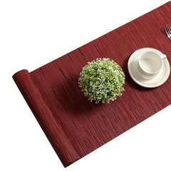Contrast PVC Teslin Woven Table Runner for Home Kitchen Dining Decor