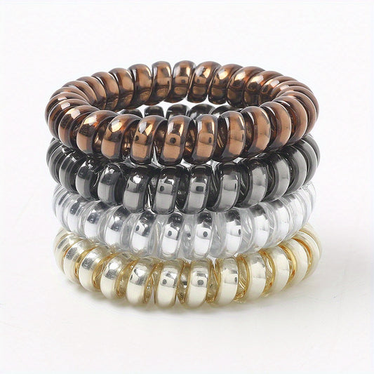 High Elasticity Resin Spiral Hair Tie Set