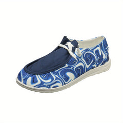 Women's Print Canvas Slip On Flat Sneakers