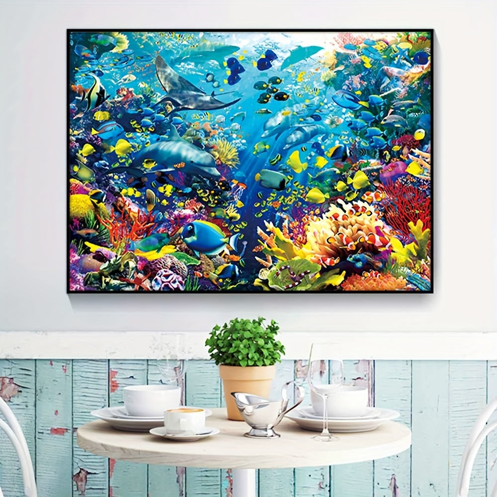 Sea World Cross Stitch Kit Seascape 11CT Printed Canvas Embroidery DIY Home Deco