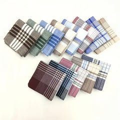 Men's Handkerchiefs Set Soft Geometric Patterns Multicolor 10pcs