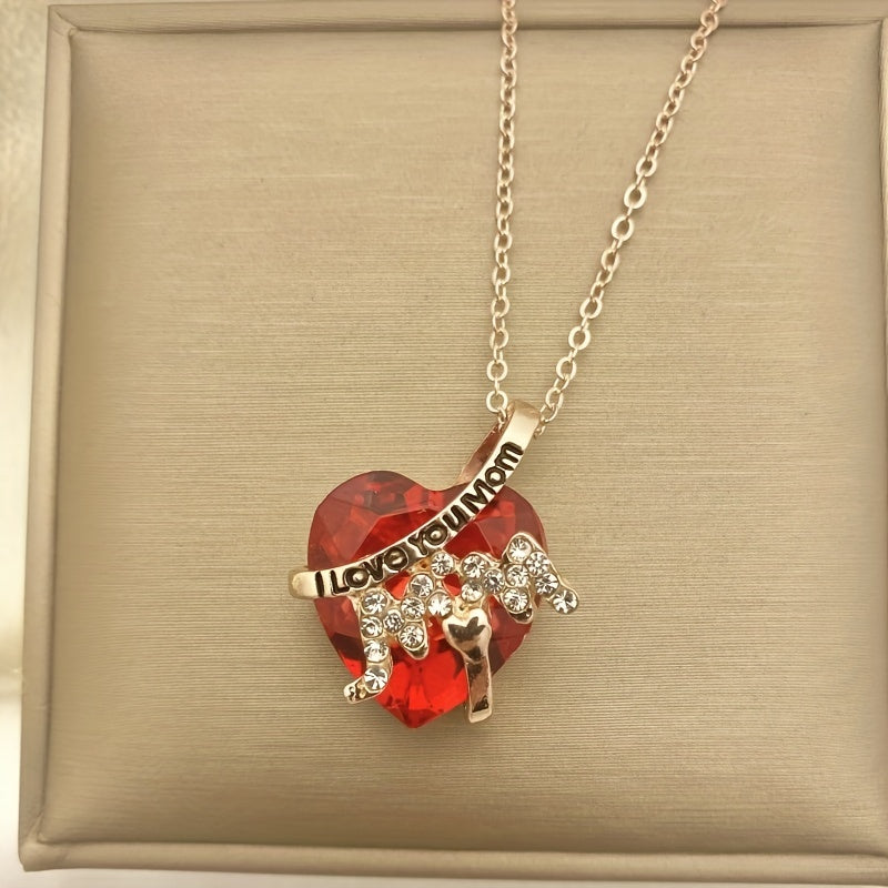 Heart Rhinestone Pendant Necklace for Girls