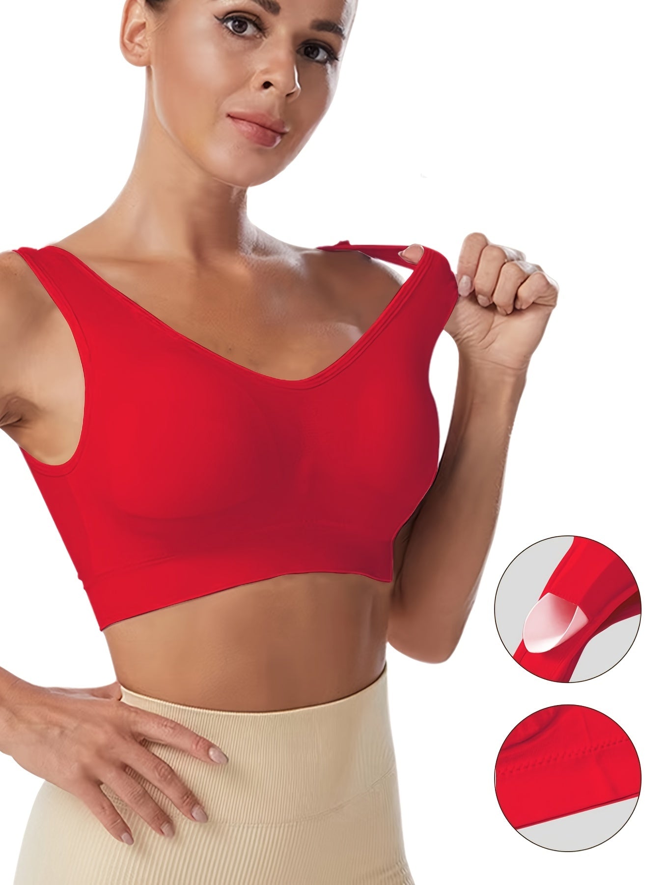 Seamless Sports Tank Bra Breathable Soft No Underwire Elastic Intimates Women's