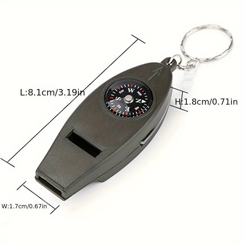 4 in 1 Compass Outdoor Portable Magnifier Thermometer Whistle