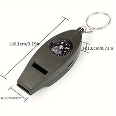 4 in 1 Compass Outdoor Portable Magnifier Thermometer Whistle