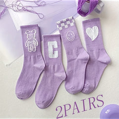 2 Pairs Cartoon Knit Socks for Boys and Girls