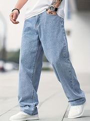 Men's Wide Leg Jeans Casual Street Style Denim Pants