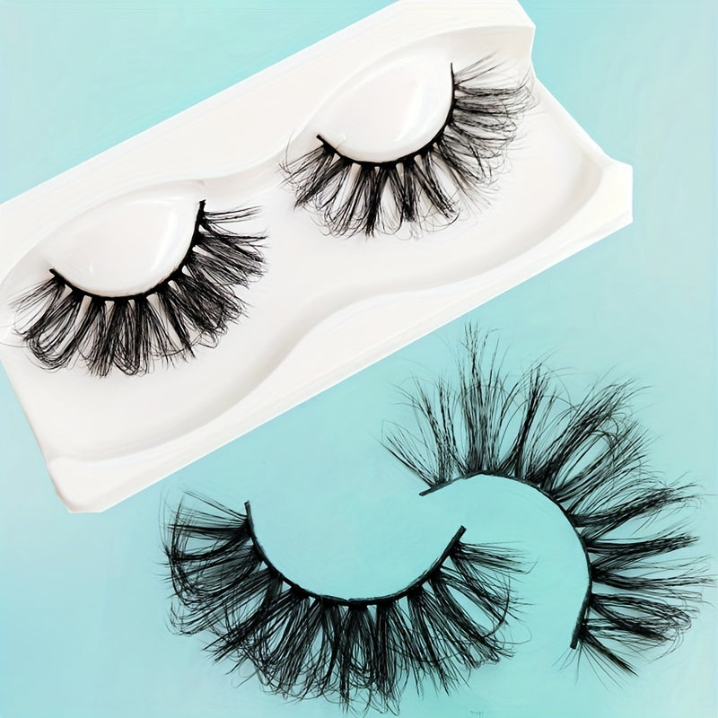 25mm 6D Faux Mink Eyelashes Soft Fluffy Wispy Natural False Lashes