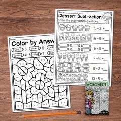 Fun Math Workbook Addition & Subtraction Friends of Ten Food Pictures