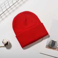 Unisex Acrylic Knitted Beanie Hat Autumn Winter Warm Cap