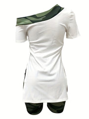 Trendy Two Piece Set Letter Print Tee & Pants