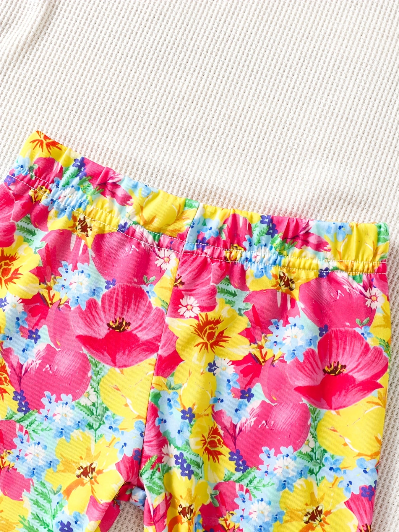 Toddler Girls Flowers Graphic Elastic Waist Biker Shorts