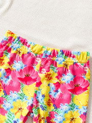Toddler Girls Flowers Graphic Elastic Waist Biker Shorts
