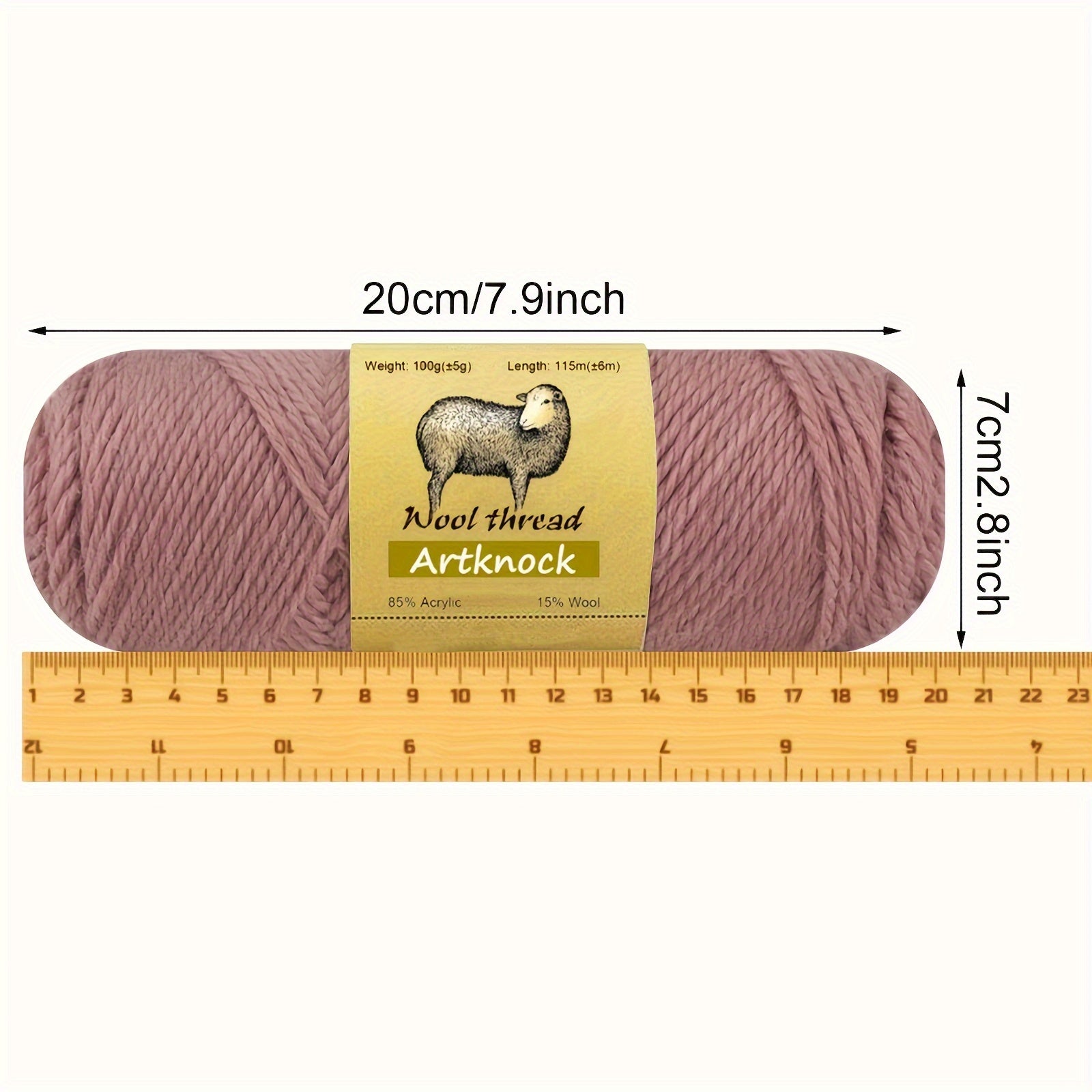 100g Wool Yarn w/ 2 Blue Markers for Knitting Cardigan Blanket