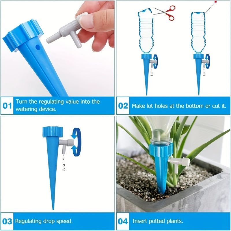 10 Pack Self Watering Spikes Plant Waterer Automatic Vacation Drip Irrigation