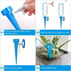 10 Pack Self Watering Spikes Plant Waterer Automatic Vacation Drip Irrigation