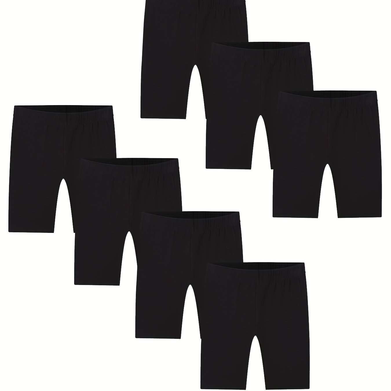7pcs Girls Bike Shorts High Stretchy Tight Fit Legging Shorts