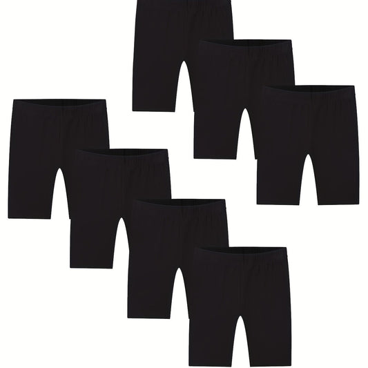 7pcs Girls Bike Shorts High Stretchy Tight Fit Legging Shorts