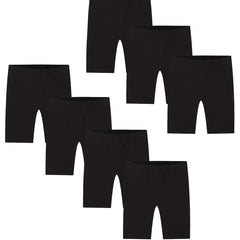 7pcs Girls Bike Shorts High Stretchy Tight Fit Legging Shorts