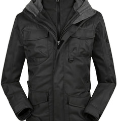 Men's 3 In 1 Outdoor Sports Zip Jacket Waterproof Hiking Jacket