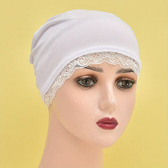 Lace Turban Cap Elastic Head Wrap Bonnet - Chemo Hats
