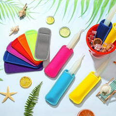 10 Reusable Popsicle Bags Colorful Ice Pop Sleeves for Outdoor Camping