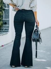 Ripped Flared Leg Jeans