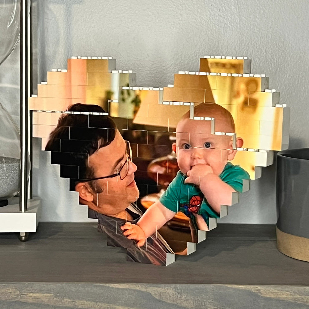 Custom Heart Shaped Photo Block Puzzle for Him Her